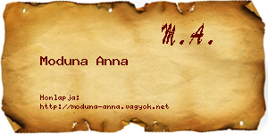 Moduna Anna névjegykártya